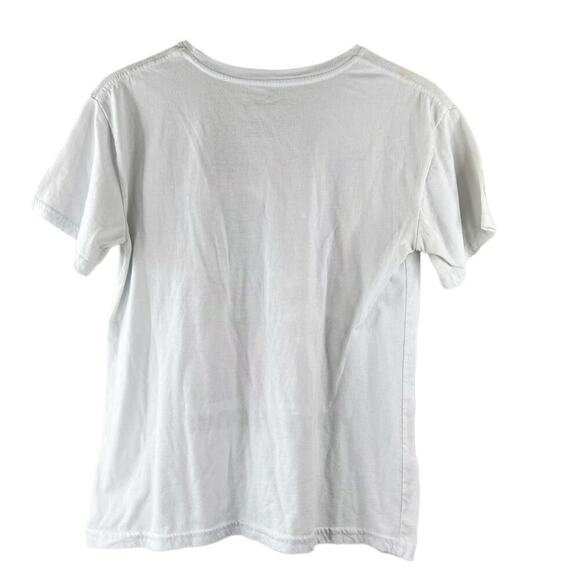 Rolling Stones T Shirt 4 Tongues Logos White Rock and Roll Womens Size L - Picture 5 of 5